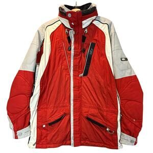 Killy AWT Red Ski Jacket Coat Parka Men's Size 42 Y2K Retro Vintage Leather Trim